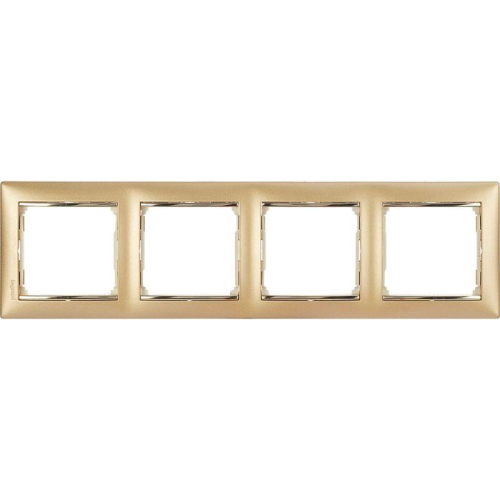 Рамка 4-м Valena горизонт. матов. зол. IEK 770304