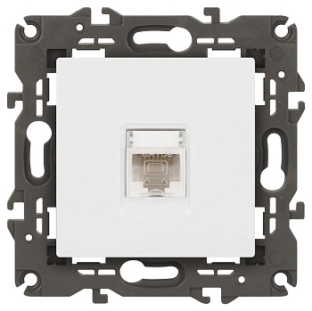 Розетка компьютерная 1-м Elegance 14-3107-01 RJ45 IP20 механизм бел. Эра Б0034302