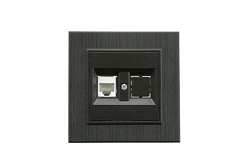 Розетка компьютерная CAT 5+гнездо Karea LINE STAR чер. Makel 86054035