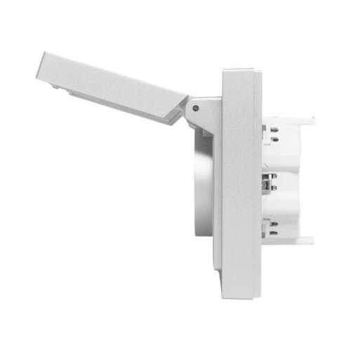 Розетка 2-м СП Эпика 16А IP44 с заземл. защ. шторки с рамкой с крышками механизм алюм. EKF UP1-SOA-211-44