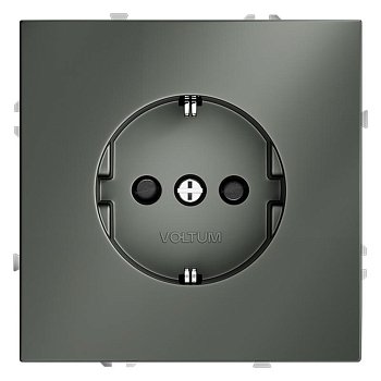 Розетка 1-м СП S70 16А с заземл. защ. шторки механизм титан Voltum VLS040206