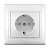 Розетка 1-м СП Севиль 16А IP32 с заземл. защ. шторки бел. UNIVersal С0049