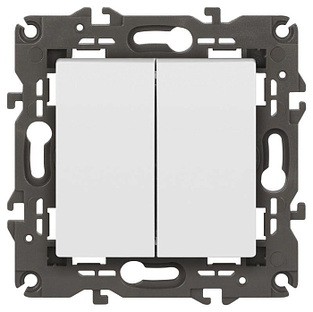 Переключатель ЭРА Elegance 14-1106-01М двойной 10АХ-250В матов. бел. Эра Б0065791