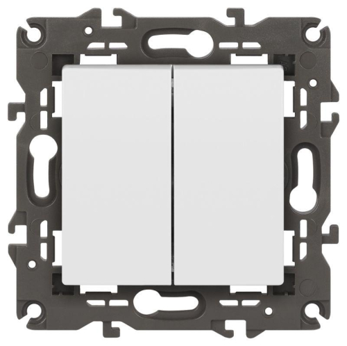 Переключатель ЭРА Elegance 14-1106-01М двойной 10АХ-250В матов. бел. Эра Б0065791