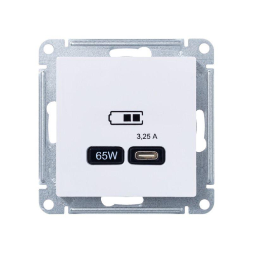 Розетка USB AtlasDesign тип C 65Вт высокоскор. ЗУ QC PD механизм лотос SE ATN001327