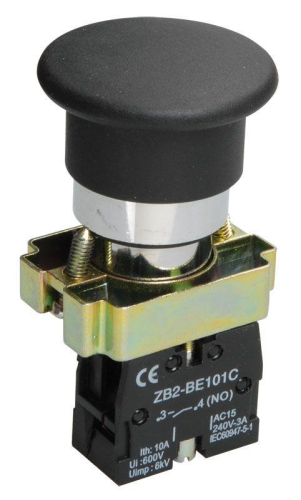 Кнопка управления "Грибок" LAY5-BC21 1з черн. IEK BBG70-BC-K02