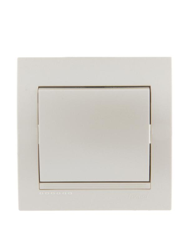 Выключатель 1-кл. СП Deriy 10А жемчуж./бел. метал. LEZARD 702-3030-100