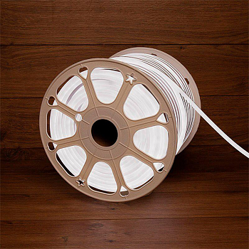 Шнур светодиодный гибкий неон SMD 8х16мм 120LED/м односторон. 24В бел. (уп.50м) Neon-Night 131-125