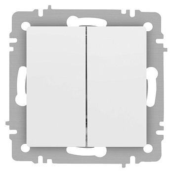 Переключатель Accent 6-107-01М двойн. 10А-250В IP20 СУ AL/CU бел. матов. Intro Б0063556