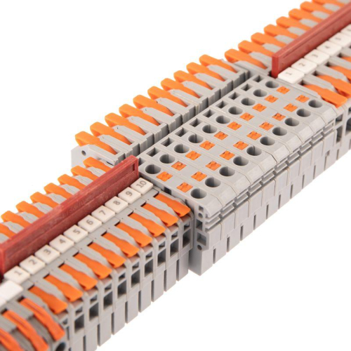 Клемма проходная СМК 222-221D/222-2411 (аналог 222-4111D) 1п на DIN-рейку 0.2-2.5кв.мм сер. (уп.60шт) Rexant 07-5289