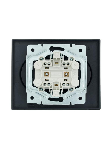 Розетка 2-м СП VESNA без заземл. ПБТ черн. бархат LEZARD 742-4200-128B