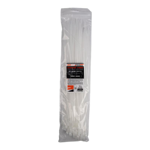 Хомут кабельный PCT 4.8х400-100WH 4.8х400 PA6.6 бел.(уп.100шт) JazzWay 5054097
