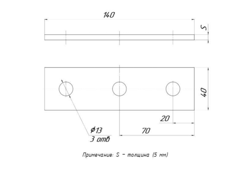 Пластина STRUT 3 отверстия HDZ EKF stp3-HDZ