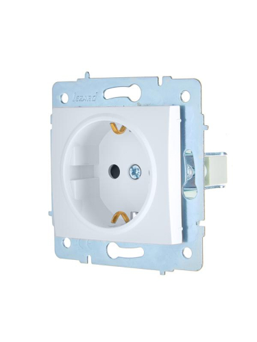 Розетка 1-м СП ASTI 16А IP20 с заземл. защ. шторки термопласт механизм бел. LEZARD 7081-0288-124B