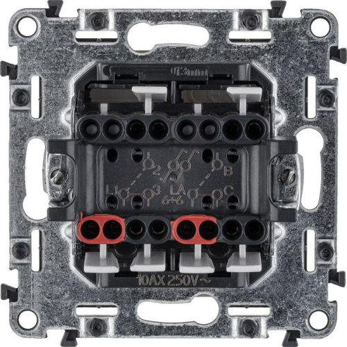 Механизм переключателя 2-кл. СП Valena Life 10А IP20 250В с лиц. панелью безвинт. зажимы сл. кость Leg 752508