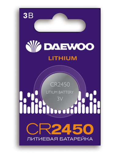 Элемент питания литиевый CR2450 3В BL-1 (блист.1шт) DAEWOO 5058101