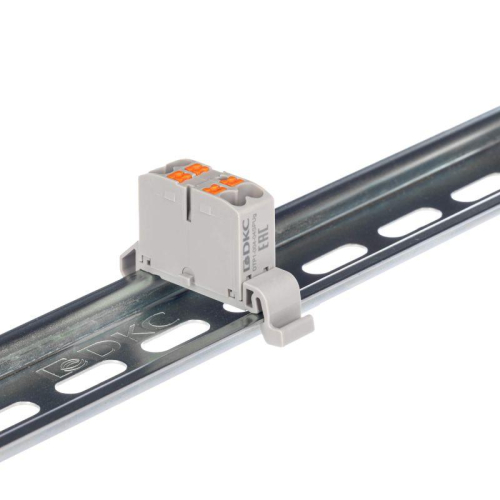 Блок распределительный зажим push-in 4 точки подключения 25кв.мм сер. DKC DTP1-004-04SPUG