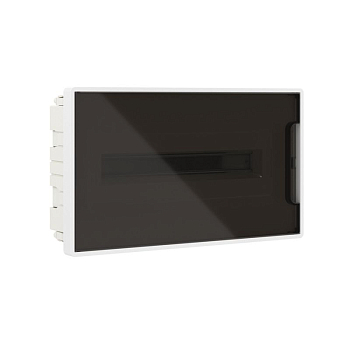 Щиток встраиваемый FRAME 18мод с тонированной дверцей с 2 шинами PEN на 8 и 10 отверст. бел. DKC F18B1WD