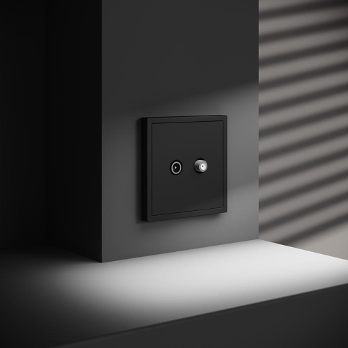 Розетка телевизионная оконечная TV + SAT 2-м СП S70 механизм черн. матов. Voltum VLS060408