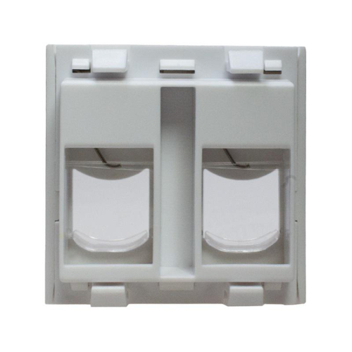 Панель лицевая 2 порта 45х45 Keystone шторки откидное маркиров. окно (DIY) SUPRLAN 10-0302-1