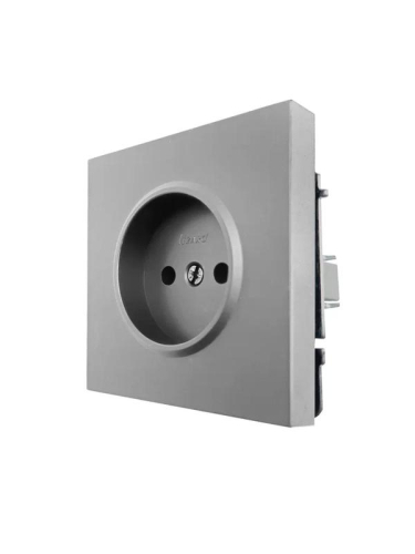 Розетка 1 мест. б/з ПБТ СП ZIMA IP20 16А безвинт. зажим сер. матов. LEZARD 704-7488-121BQC