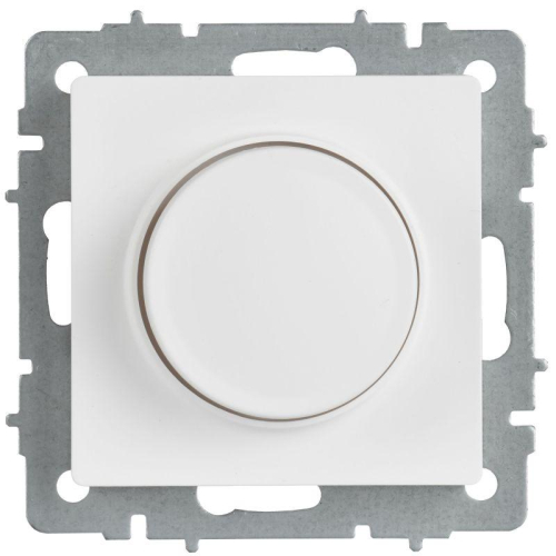 Светорегулятор поворотно-нажимной СП BRITE СС10-1-0-БрАБ 600Вт механизм арктич. бел. IEK BR-D20-0600-K91