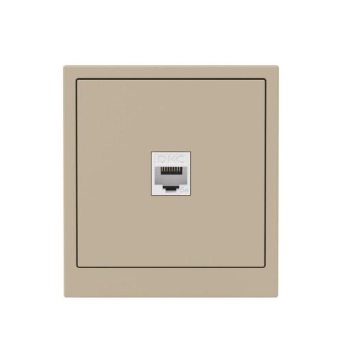 Розетка компьютерная 1-м KANT RJ45 кат.5E без шторки ванильн. марципан DKC 7015663