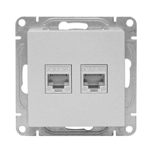 Розетка компьютерная 1-м СП Эпика RJ45 кат.5 механизм алюм. EKF UP1-SOA-RJ45-5