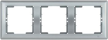 Рамка 3-м BOLERO РГ-3-БС горизонт. серебр. IEK EMB30-K23
