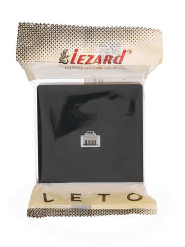 Розетка телефонная 1-м ОП LETO черн. бархат LEZARD 752-4200-137