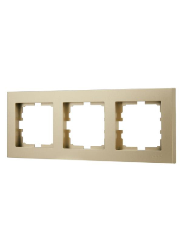 Рамка 3-м VESNA горизонт. без вставки зол. LEZARD 742-3600-148