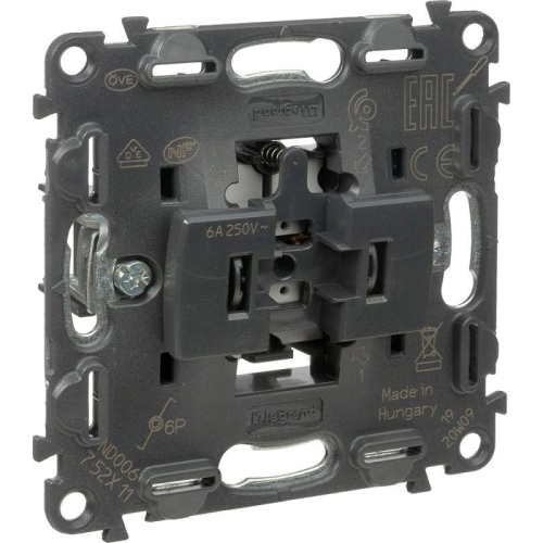 Выключатель кнопочный 1-кл. Valena In'matic 6А 250В безвинтов. зажимы механизм Leg 752011