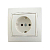 Розетка 1-м СП Mira с заземл. бакелит с крем. вставкой крем. LEZARD 701-0303-122B
