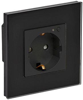 Розетка СП 16А WIFI+BLE стекл/р. защ. шторки iTEQ SMART черн. ONI IT-R16SFWBG-K02