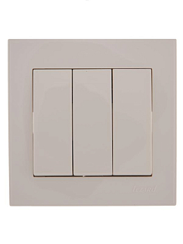 Выключатель 3-кл. СП Rain 10А IP20 бел. LEZARD 703-0202-109