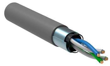 Кабель витая пара F/UTP кат.5E 2х2х24AWG solid сер. (500м) (м) ITK LC1-C5E02-311