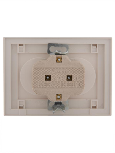Розетка 2-м СП Rain 16А IP20 без заземл. керамика бел. LEZARD 703-0202-128