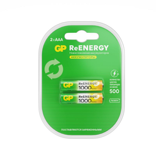 Аккумулятор AAA/HR03 ReEnergy 1.2В 930мА.ч (блист.2шт) GP 20271
