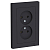 Розетка 2-м СП AtlasDesign 16А IP20 без заземл. в сборе карбон SE ATN001020