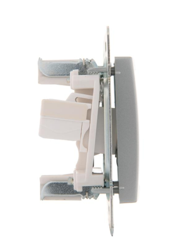 Розетка телефонная 2-м СП Karina RJ11 механизм матов. серебр. LEZARD 707-4388-138