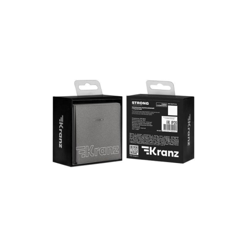 Переключатель перекрестный 1-кл. СП STRONG 10А с подсветкой графит Kranz KR-78-0718-6