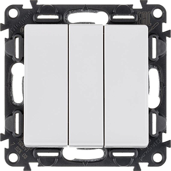 Механизм выключателя 3-кл. СП Valena Life 10А IP20 250В 10AX с лиц. панелью винт. зажимы бел. Leg 752403