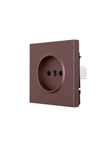 Розетка 1 мест. б/з ПБТ СП ZIMA IP20 16А безвинт. зажим шоколад LEZARD 704-7388-121BQC