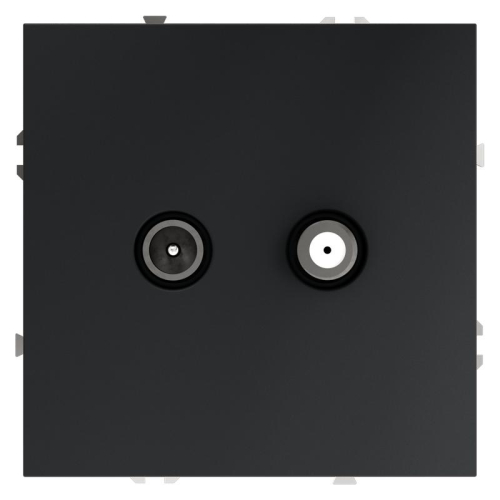 Розетка телевизионная оконечная TV + SAT 2-м СП S70 механизм графит Voltum VLS060407