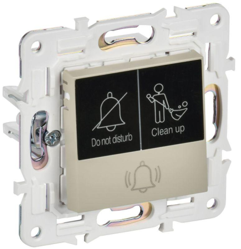 Кнопка звонка SKANDY 10А SK-V17B для отелей с индикацией беж. IEK SK-V14-2-10-K10