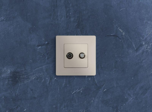 Розетка телевизионная TV/SAT СП Etika двухкабельная механизм сл. кость IEK 672357