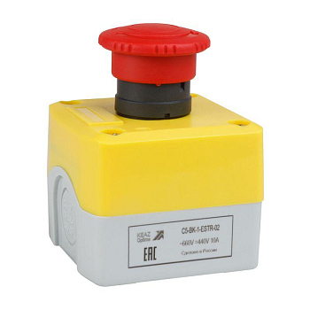 Пост кнопочный OptiSignal D22 C5-BK-1-ESTR-02 2НЗ авар. стоп. возврат поворотом XALK178F КЭАЗ 338523