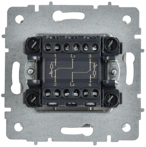 Выключатель 2-кл. СП BRITE ВС10-2-9-БрАБ 10А для отелей с индикацией механизм арктич. бел. IEK BR-V20-2-10-K91