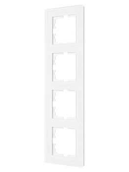 Рамка 4-местн. вертик. VESNA стекло бел. LEZARD 742-5480-154