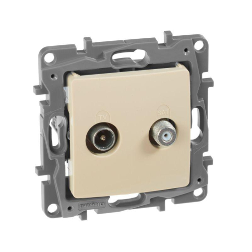 Розетка телевизионная TV/SAT СП Etika двухкабельная механизм сл. кость IEK 672357